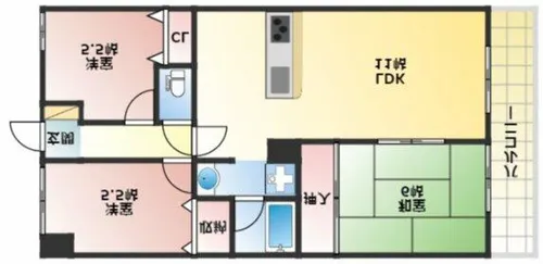 エアリーコート上高丸【5階】の間取り