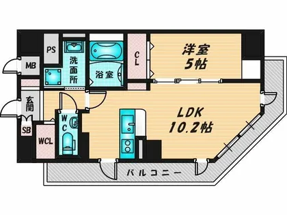 プレミアム菱屋西【2階】の間取り
