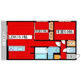 Alivis月寒中央【3階】の間取り