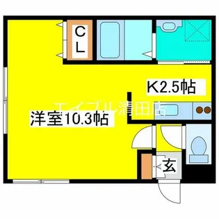CASA清田【303号室】の間取り