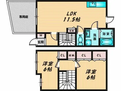 ルミエールヴィラ【1階】の間取り