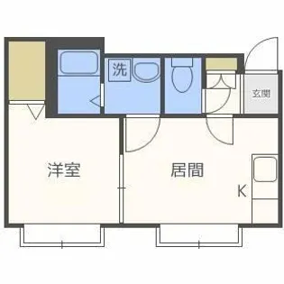 カステル麻生【102号室】の間取り
