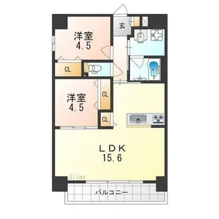 シャンピア堺【9階】の間取り