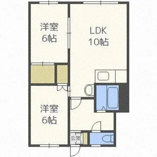 コーポ水口【203号室】の間取り