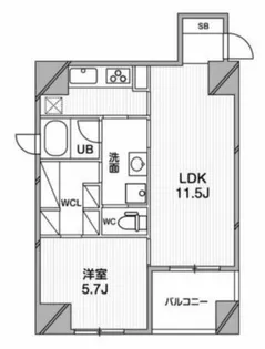 ルクレ堺筋本町レジデンス【9階】の間取り