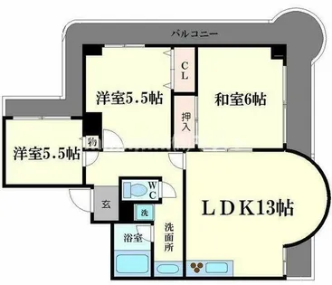 リヴィエール川西【7階】の間取り