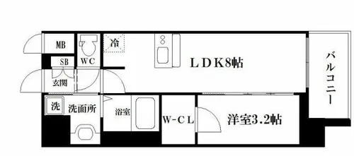 アドバンス大阪ブリアント【6階】の間取り