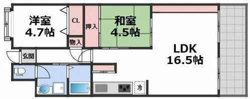 緑橋レックスマンション【7階】の間取り