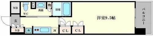 コンフォリア阿波座【7階】の間取り