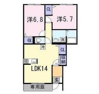 ルノール白浜Ⅰ【1階】の間取り