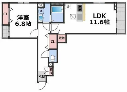 ゴールドローレライ【1階】の間取り