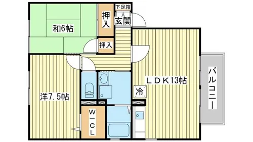 ヴィラウィッシュA【A201号室】の間取り