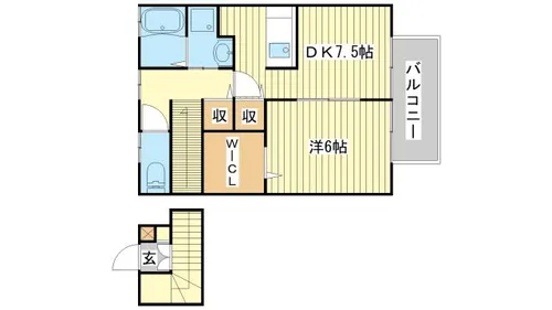 アイルススクウェア A【202号室】の間取り