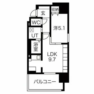 ルシェット白川公園【5階】の間取り