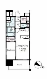 オープンレジデンシア天神今泉【4階】の間取り