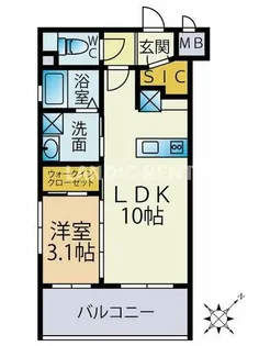 ロクラス博多【3階】の間取り