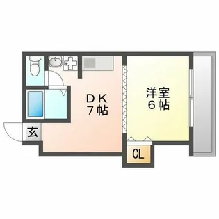 メニーローザ甲東園【102号室】の間取り