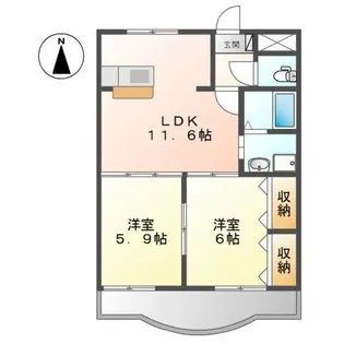 ルシード黒下【2階】の間取り