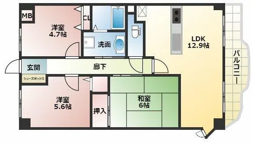 グラン・エスポワール【4階】の間取り