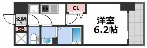 スプランディッド天王寺DUE【9階】の間取り