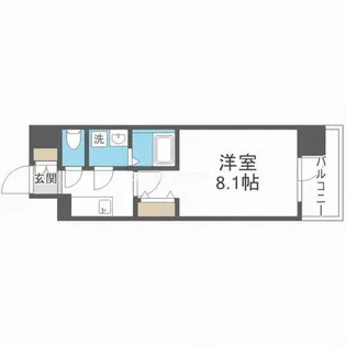 MELDIA CREST NAMBA SOL TERRACE【13階】の間取り