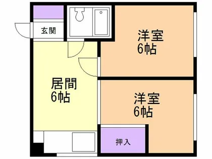 室蘭中島町ハウス【305号室】の間取り