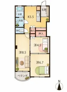 天王橋レジデンス【302号室】の間取り