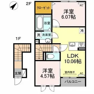 ルワンジュ E【2階】の間取り