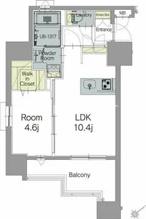 エンクレスト天神TERRACE【9階】の間取り
