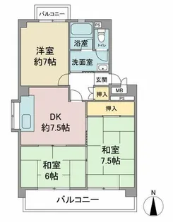 セゾンきさらぎ【1階】の間取り