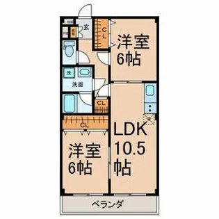 パーク小倉【4階】の間取り