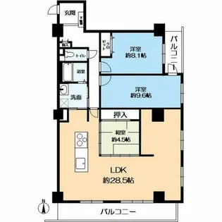 ドマーニ住吉【5階】の間取り