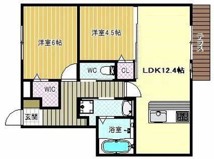 レスペランス向陽台【1階】の間取り