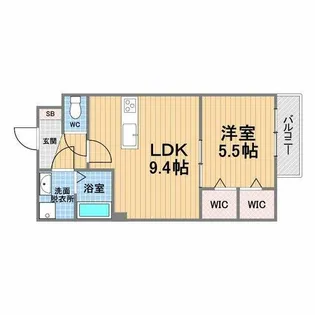 Lien甲子園口北町【1055号室】の間取り