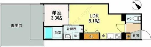 LUORE黒川EAST【1階】の間取り