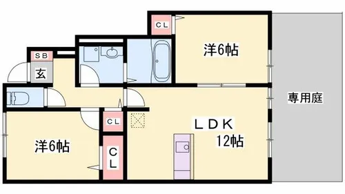 兵庫県姫路市大津区真砂町【アパート】の間取り