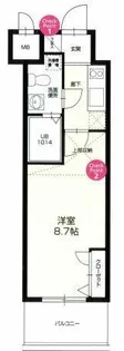 No.65 クロッシングタワーORIENT BLD.【8階】の間取り