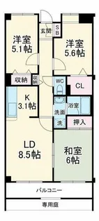 グランビヤンフェ【1階】の間取り