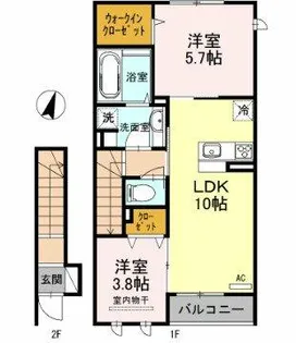 グランソレイユ(引野町)【2階】の間取り
