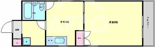 ジオナ松屋町【6階】の間取り