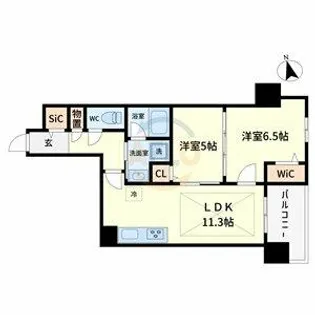 IBCResidenceWest【13階】の間取り