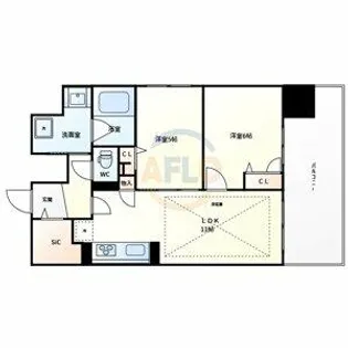 IBCResidenceWest【14階】の間取り