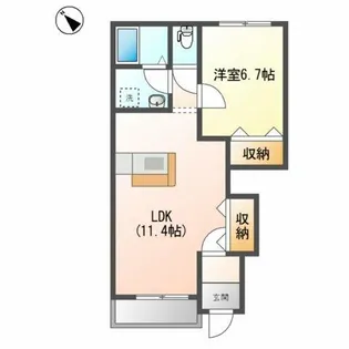 フィオーレⅡ【1階】の間取り