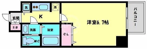 エスライズ東本町【4階】の間取り