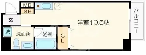 フレアコート北浜【7階】の間取り