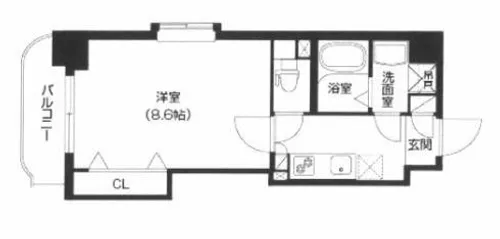 ラムール谷町【8階】の間取り