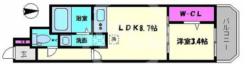 セレニテ堺筋本町プリエ【12階】の間取り