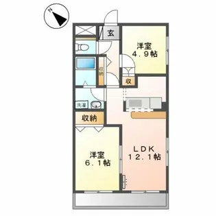ロータスコンファ【2階】の間取り