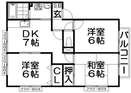 サニーフレッシェンI【2階】の間取り