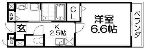 カーサポポラーレ【205号室】の間取り